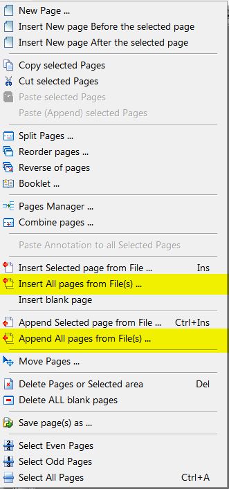 insert pages to tiff file